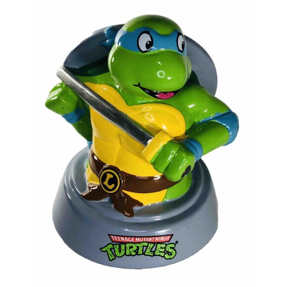TMNT LEONARDO 7" Ceramic Coin Piggy Bank With Plug. As iS, wear to sword - Picture 1 of 6